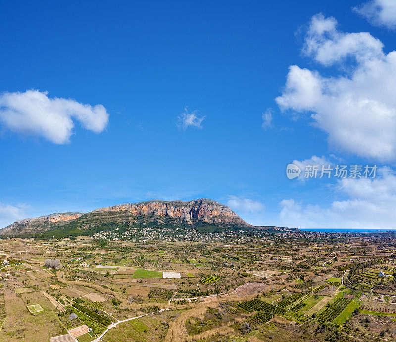 Javea Xabia来自Mongo山，春天，西班牙阿利坎特